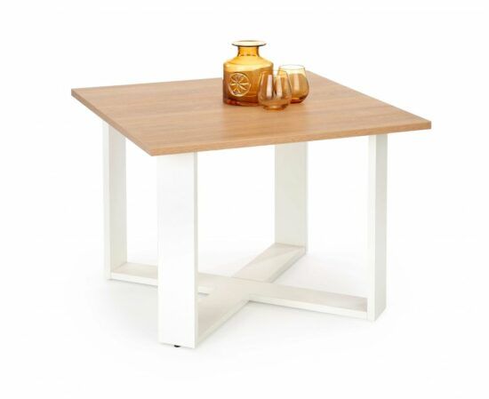 Konferenční stolek CROSS — zlatý dub / bílá