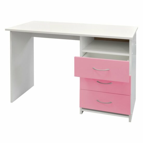 Psací stůl ABRUK — růžová/bílá
