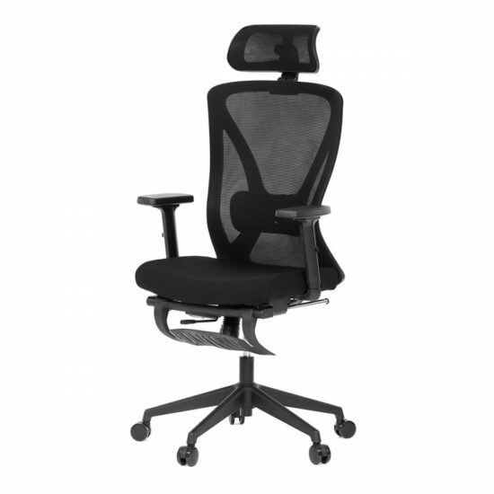 Kancelářská ergonomická židle MAINE s opěrkou na nohy — síť